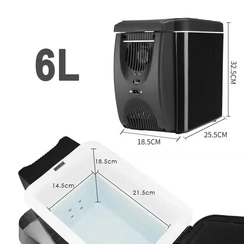 Electric Car Refrigerator 6L 12V Mini Freezer Car Freezer Cooler and Warmer Electric Fridge Portable Icebox Travel Refrigerato