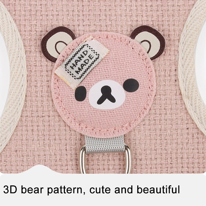 Cute Pet Harness Leash Set for Small Mid Dogs Cat