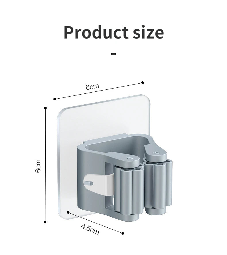 2/4PCS Home Storage Rack Bathroom Suction Hanging Pipe Traceless Hooks Wall Mounted Mop Organizer Holder Waterproof Broom Hanger
