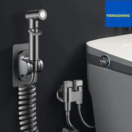 Bidet Toilet Sprayer Set Spray Water Bathroom Handheld Bidet Sprayer Toilet Shower Double Outlet Angle Valve Toilet Accessories