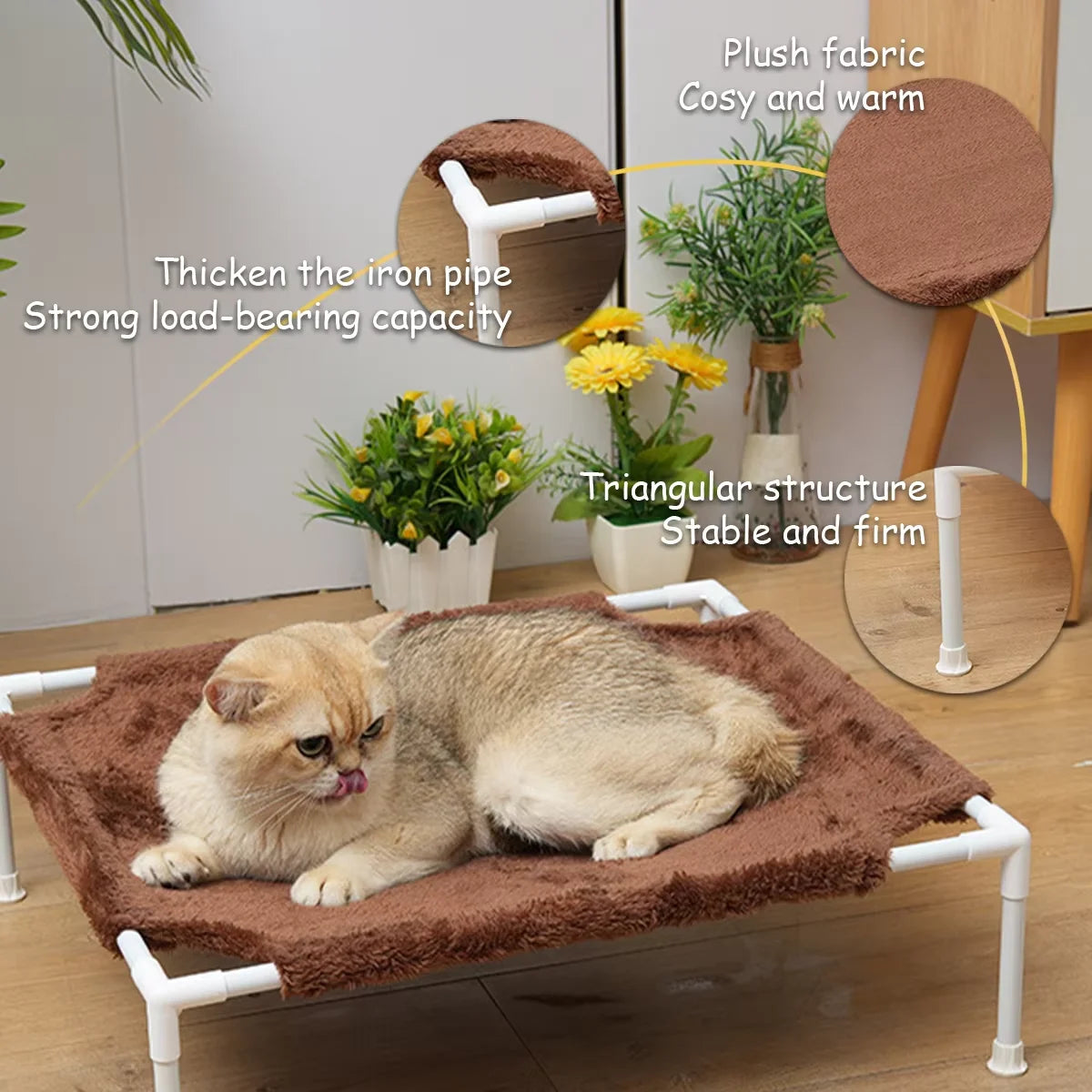 Pet Camping Bed Elevated Bed for Dogs Folding Puppy Camping Bed Cat House Portable Removable Washable Puppy Beds Dog Hammock