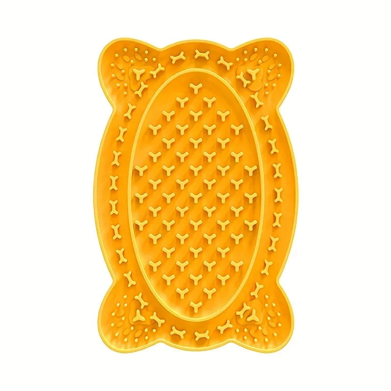 Pet Cat and dog tray suction cup lap pad slow eating pad anti-choking slow bowl lap pad silica gel slow eating plate