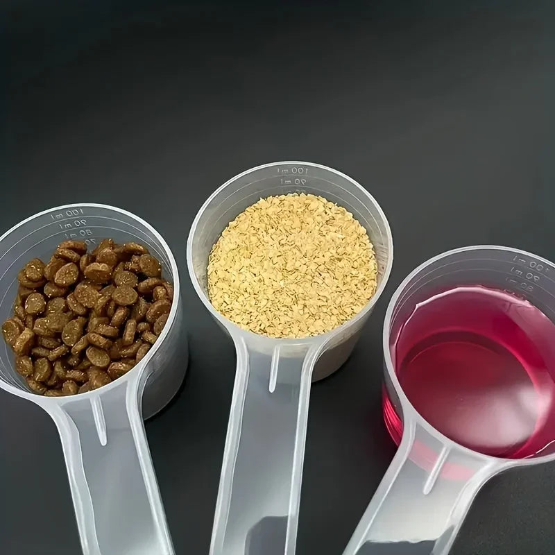 3pcs 100ml Transparent Pet Measuring Spoon With Scale