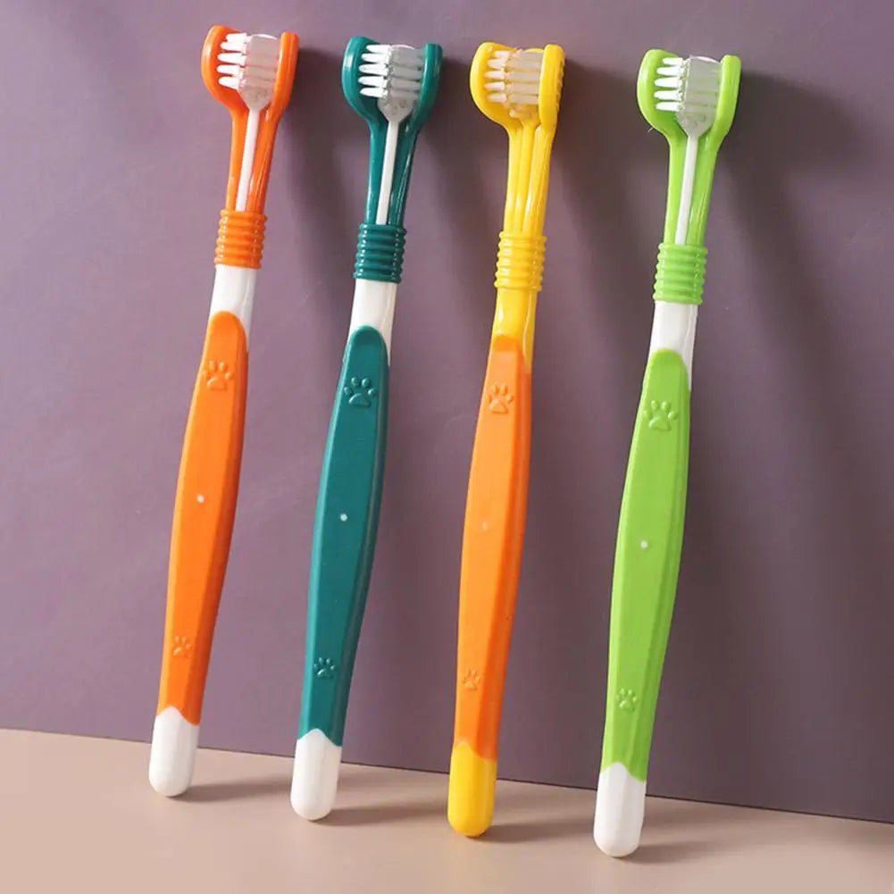 3 Sided Pet Toothbrush Dog Plastic Toothbrush Removing Bad Breath Care Tartar Cleaning Mouth Pet Dental Cat Cleaning Mouth
