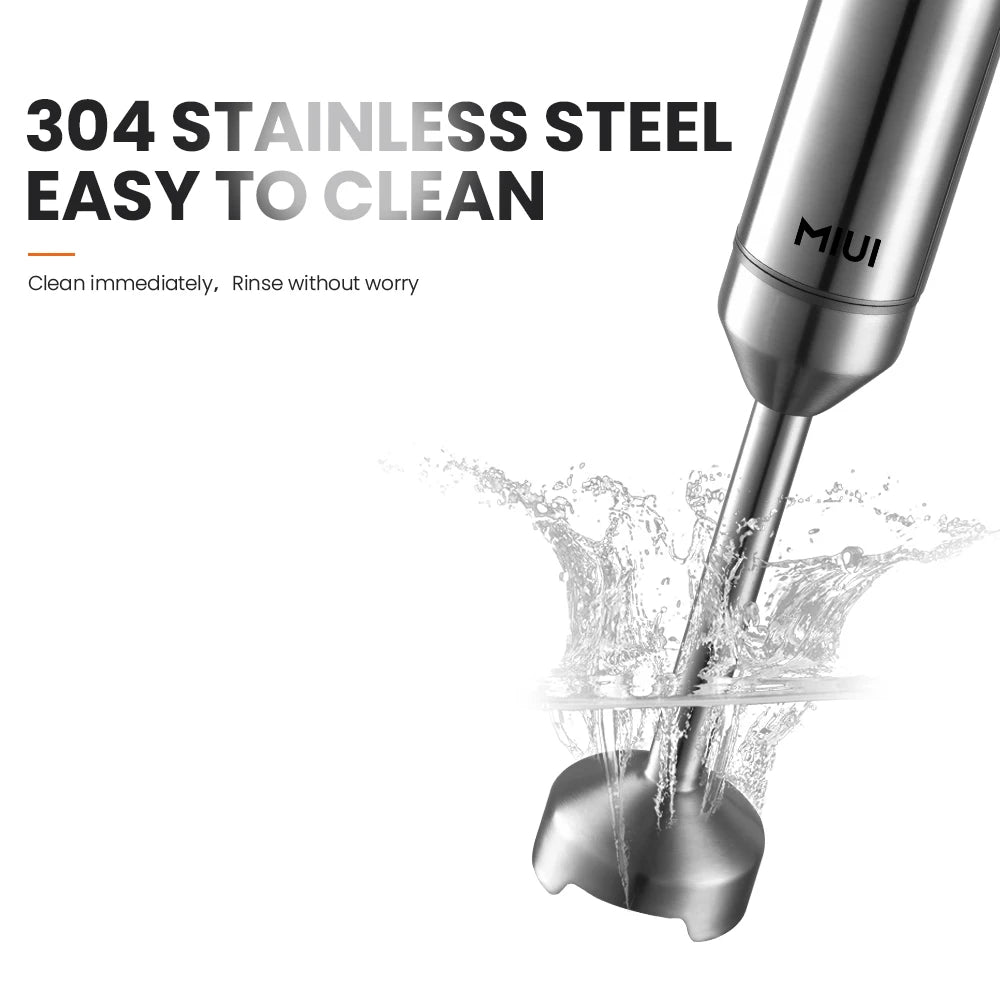 MIUI Hand Immersion Blender 1000W Powerful 4-in-1,Stainless Steel Stick Food Mixer
