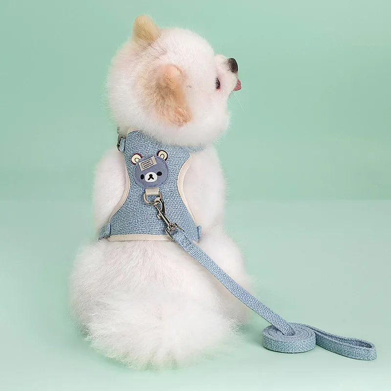 Cute Pet Harness Leash Set for Small Mid Dogs Cat