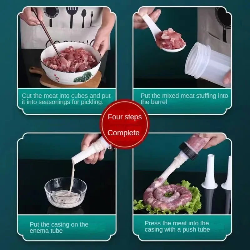 Manual Sausage Filling Machine Meat Stuffer Filler Salami Make Sausage Machine Homemade Sausage Tools Kitchen Supplies