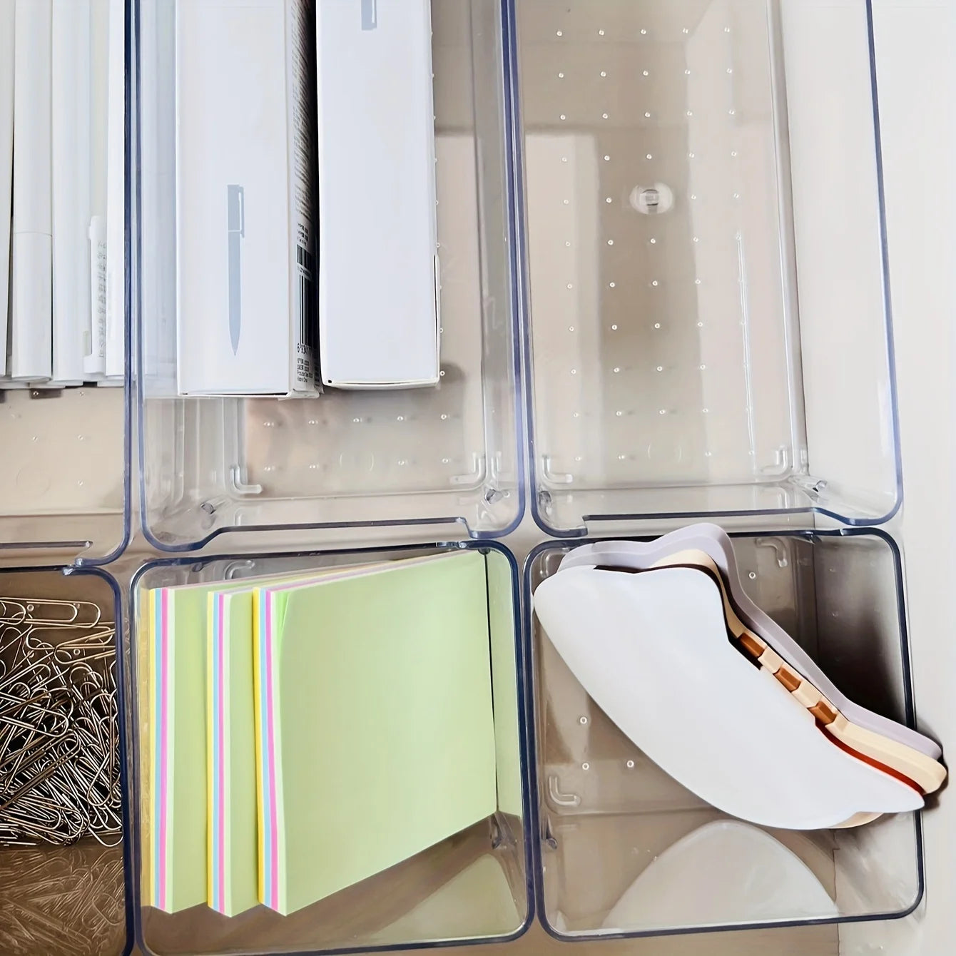 6pcs - Clear Plastic Makeup Organizer Cosmetic Storage Box Makeup Brush Holder Stationery Storage Pen Holder Lipstick Display
