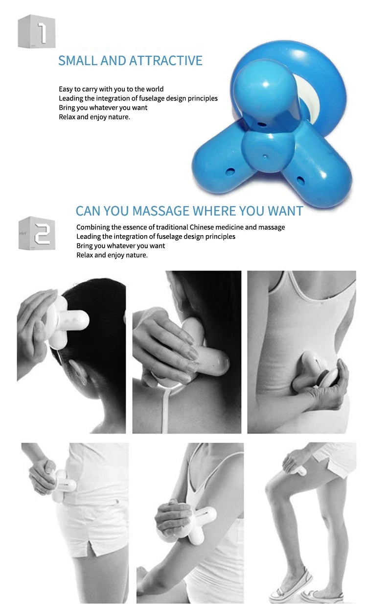 Multifunctional Full Body Vibration Mini Mini Massager Household USB Charging Electric Triangle Cervical Massage