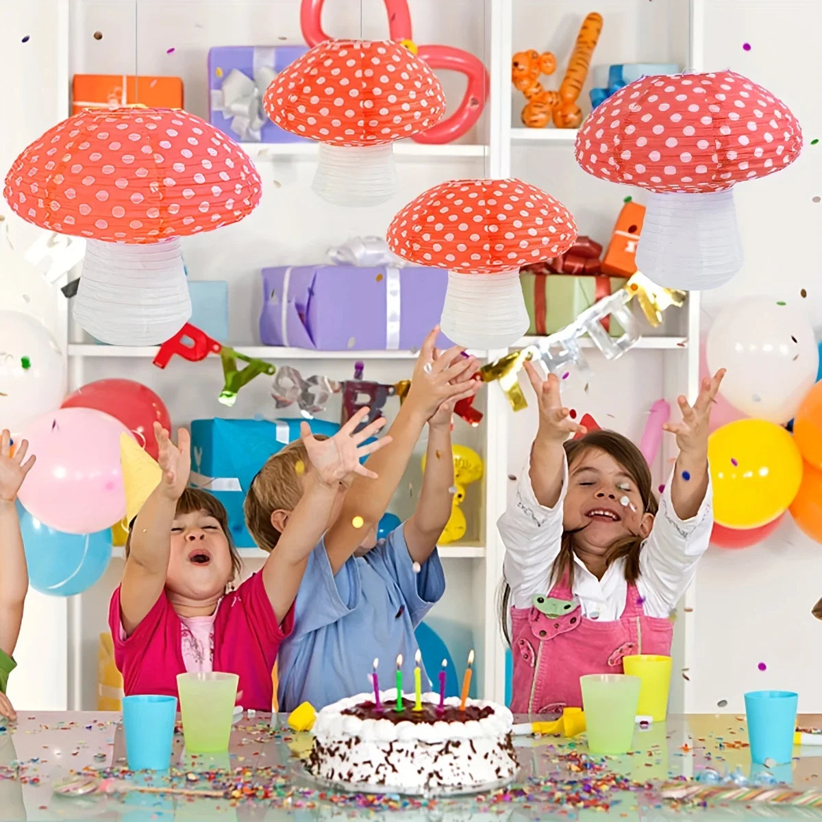3pcs Large Mushroom Shaped Paper Lanterns