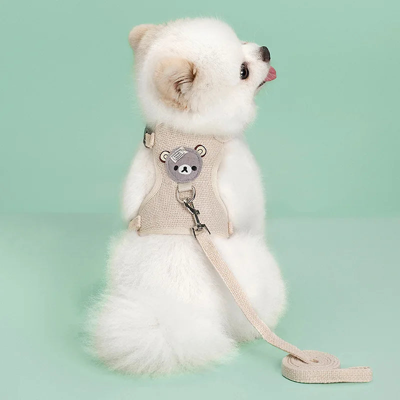 Cute Pet Harness Leash Set for Small Mid Dogs Cat