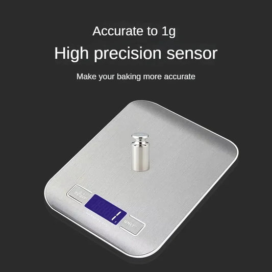 Multifunctional Stainless Steel Kitchen Scale with LCD Display