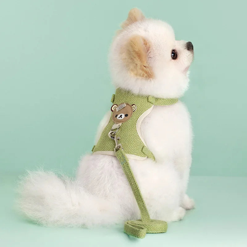 Cute Pet Harness Leash Set for Small Mid Dogs Cat
