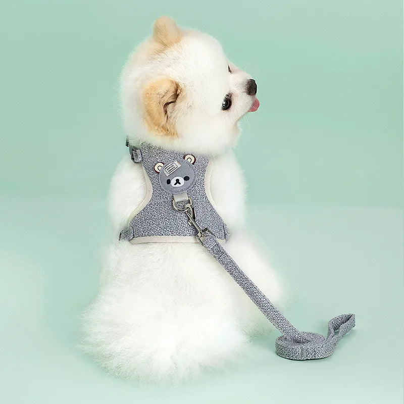Cute Pet Harness Leash Set for Small Mid Dogs Cat