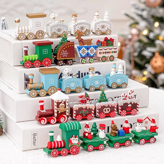 Plastic Christmas Train Merry Christmas Decorations for Home 2024 Cristmas Ornament Xmas Noel Gifts Happy New Year 2025