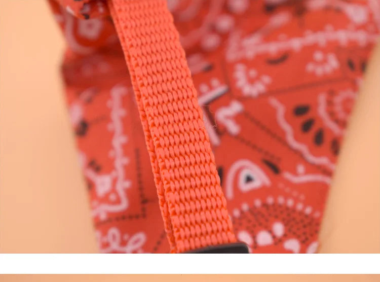 1pc Pink Color Random Pattern Pet Bandana With Adjustable Triangle Shape & Buckle Pet Dog Neck Scarf Puppy Cat Dog Collar Bibs