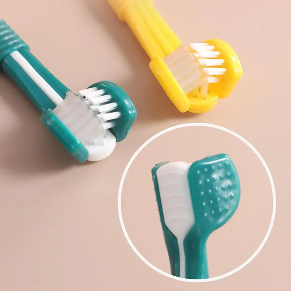 3 Sided Pet Toothbrush Dog Plastic Toothbrush Removing Bad Breath Care Tartar Cleaning Mouth Pet Dental Cat Cleaning Mouth