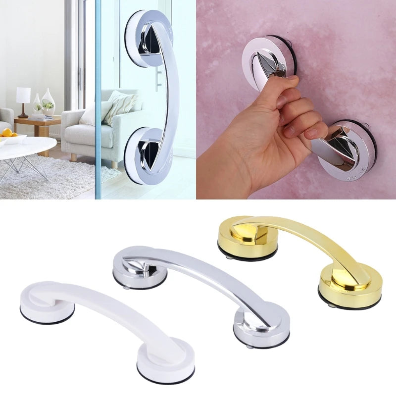Hot 1/2Pcs Safety Helping Handle Anti Slip Support Toilet Bathroom Safe Grab Bar Handle Vacuum Sucker Suction Cup Handrail