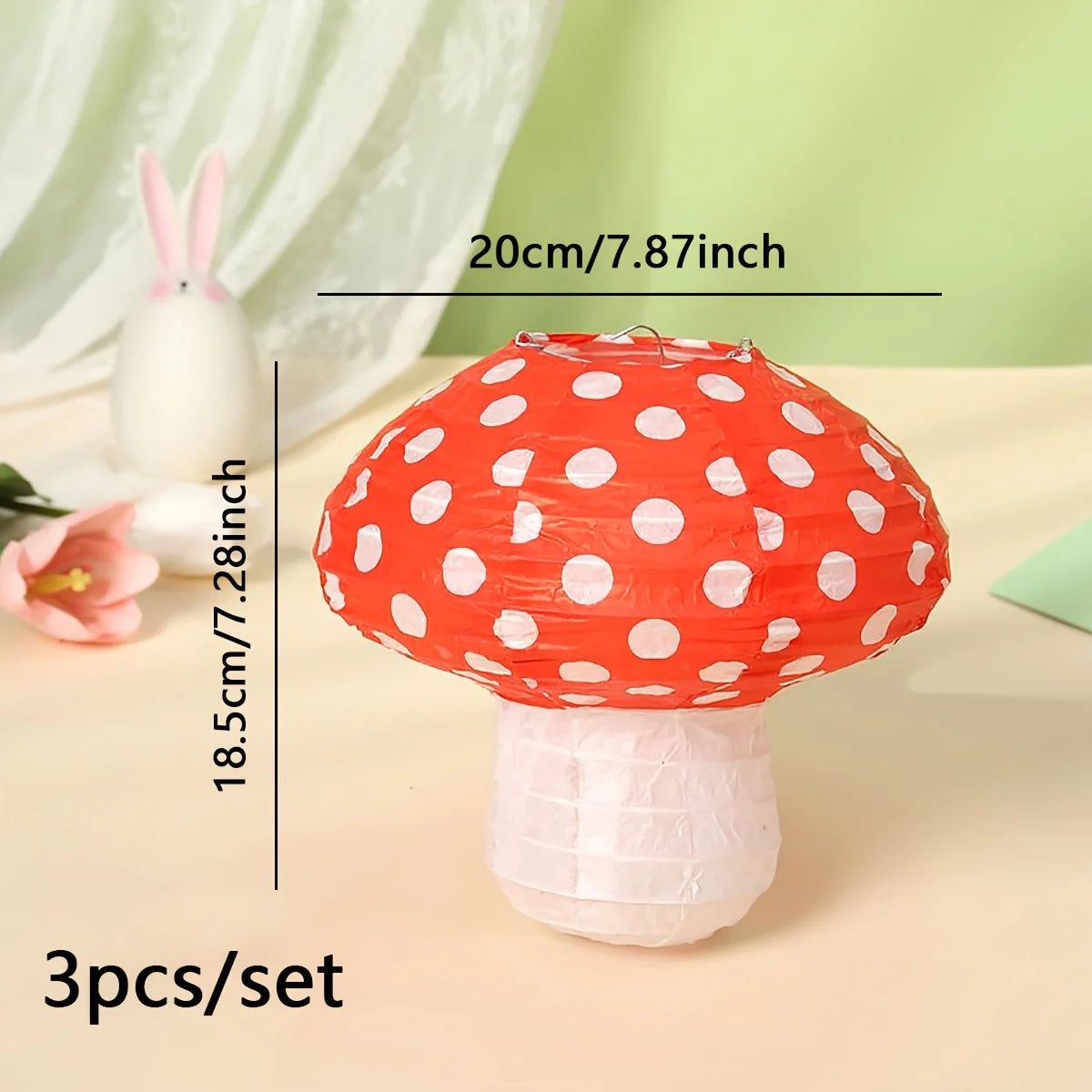 3pcs Large Mushroom Shaped Paper Lanterns