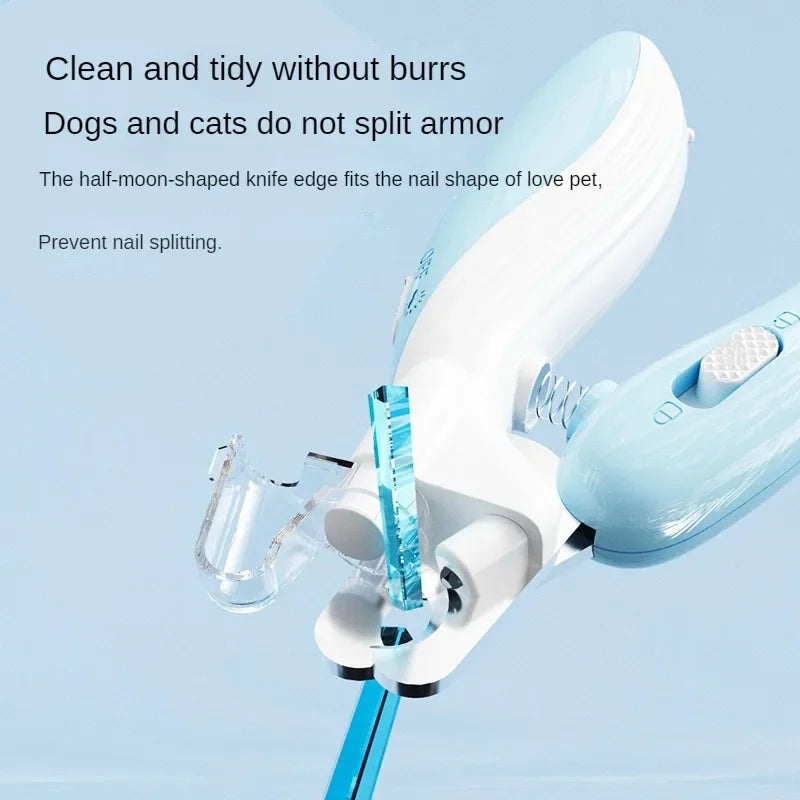 Pet Nail Clippers Dog Cat Nail Trimmer Labor-Saving Nail Clipper Convenient LED Electric Nail Grinder Dog Grooming Supplies