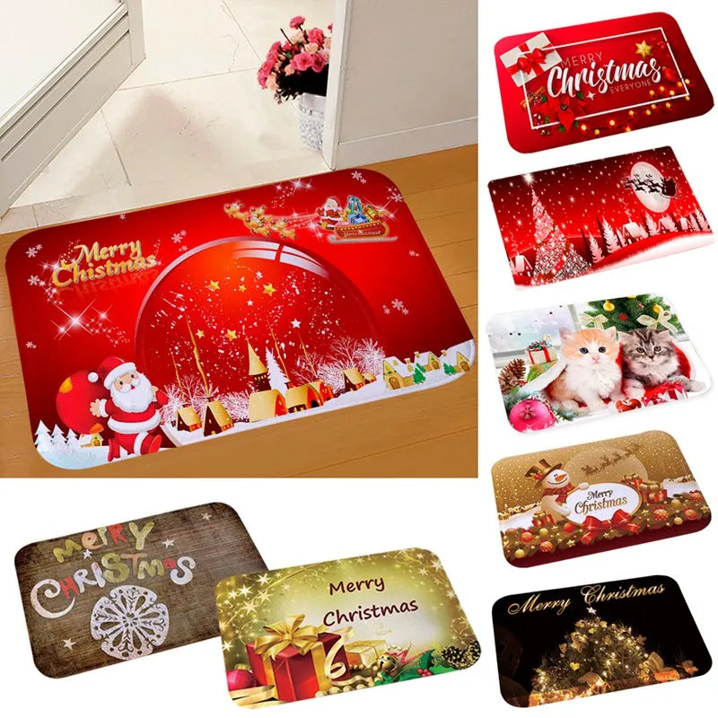 Merry Christmas Decorations for Home Elk Doormat Navidad Ornament New Year 2025 Gifts Xmas Party Decor Natal Noel 2024 Rug Mat