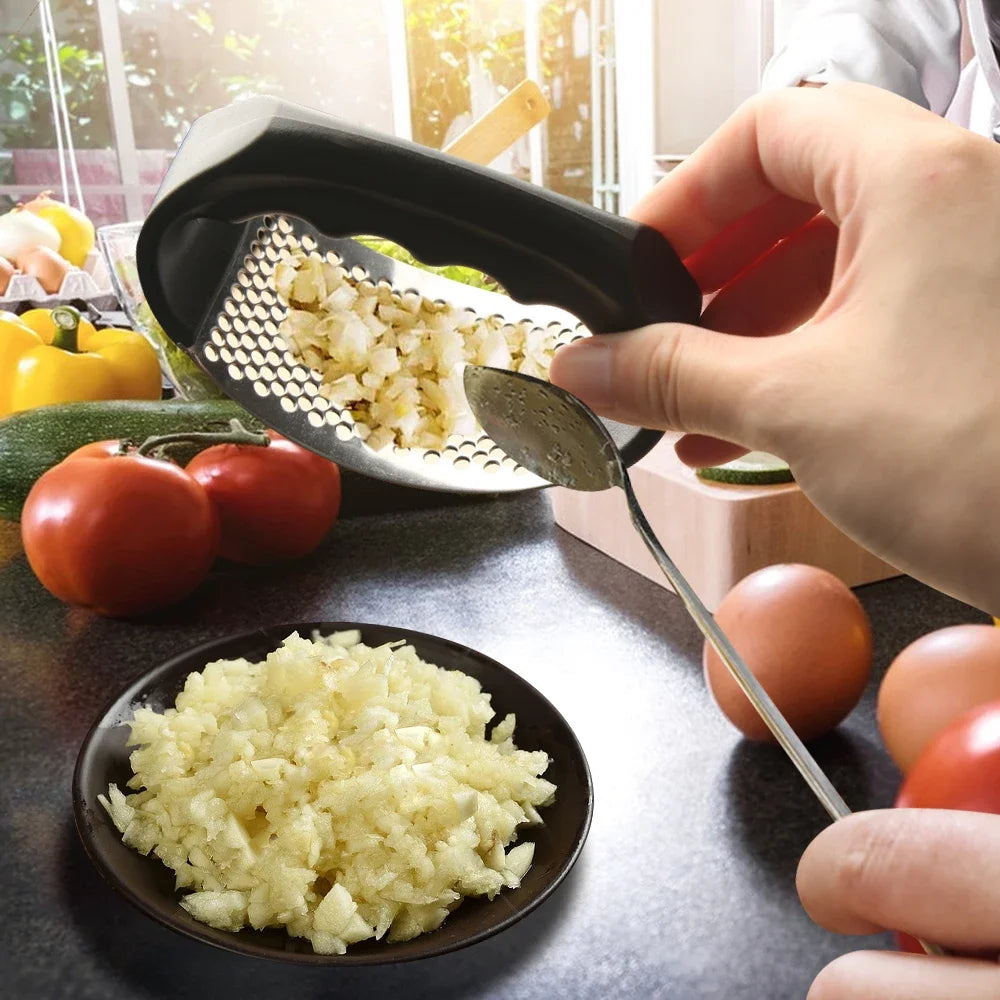 Stainless Steel Garlic Press Crusher Manual Garlic Mincer Chopping Garlics Tool Fruit Vegetable Tools Kitchen Accessories Gadget
