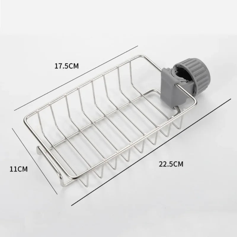 Kitchen Stainless Steel Sink Drain Rack Sponge Storage Faucet Holder Soap Drainer Towel Rack Shelf Organizer Kitchen Accessories