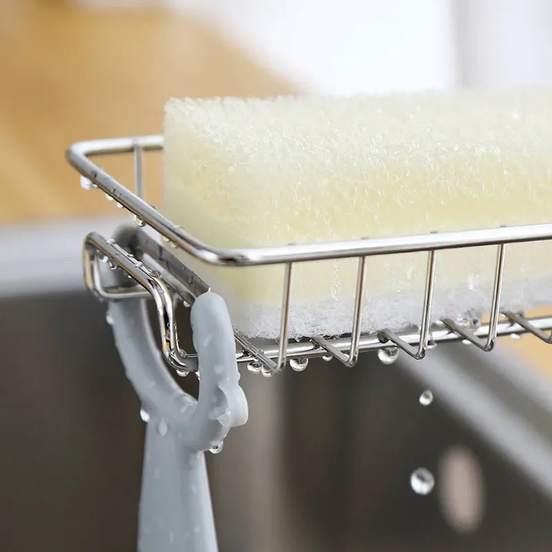 Kitchen Stainless Steel Sink Drain Rack Sponge Storage Faucet Holder Soap Drainer Towel Rack Shelf Organizer Kitchen Accessories