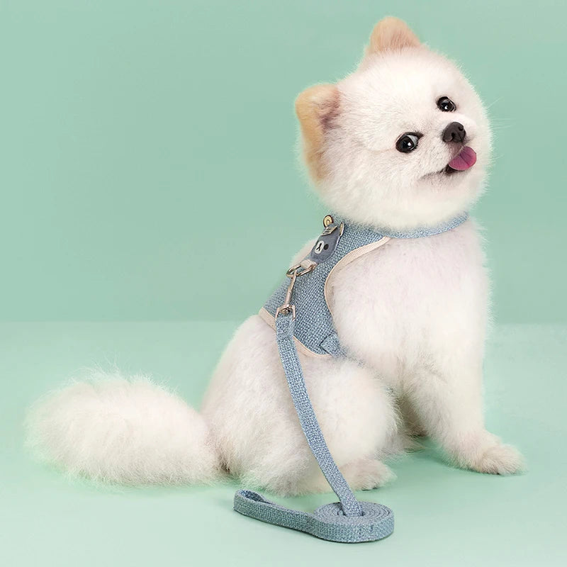 Cute Pet Harness Leash Set for Small Mid Dogs Cat