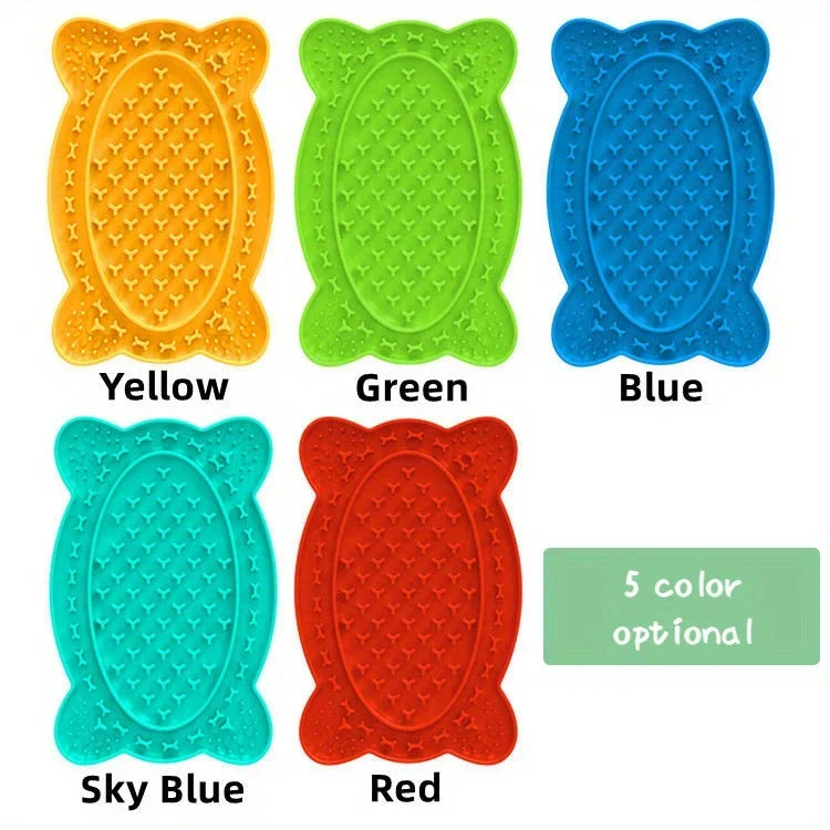 Pet Cat and dog tray suction cup lap pad slow eating pad anti-choking slow bowl lap pad silica gel slow eating plate