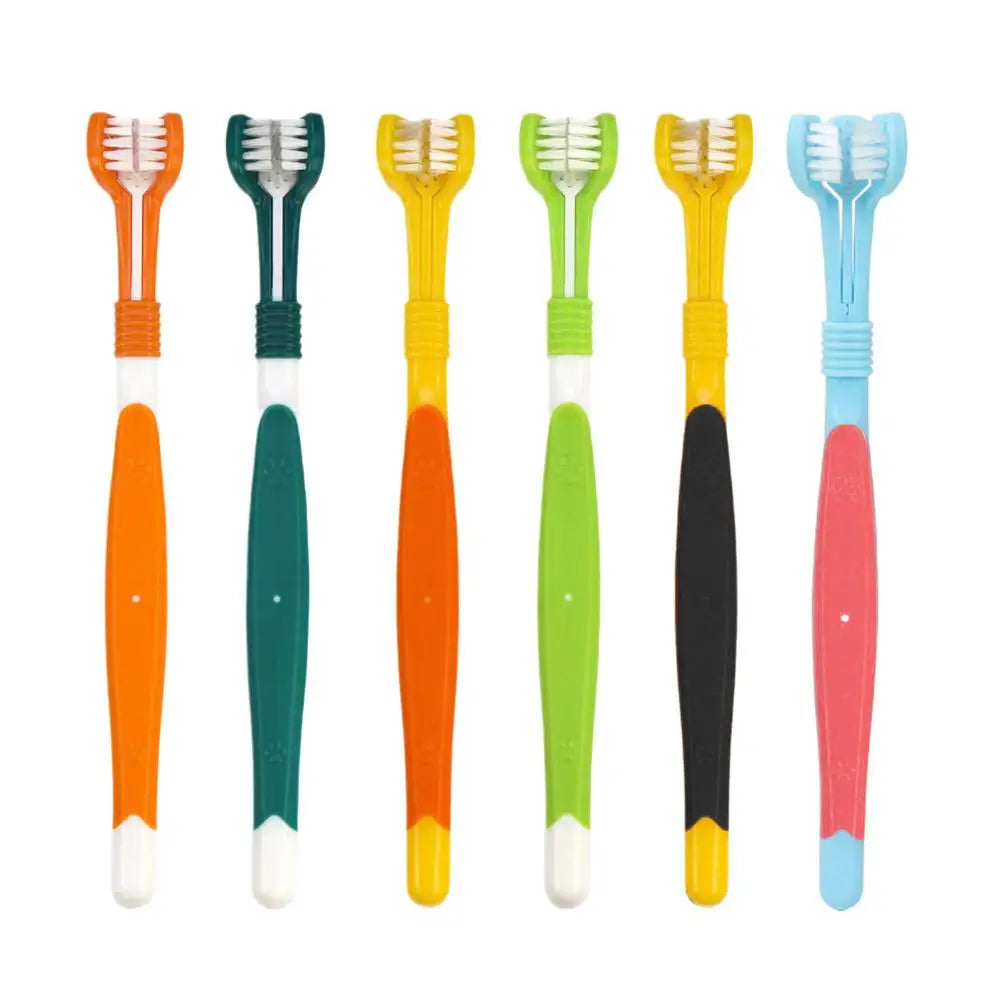 3 Sided Pet Toothbrush Dog Plastic Toothbrush Removing Bad Breath Care Tartar Cleaning Mouth Pet Dental Cat Cleaning Mouth