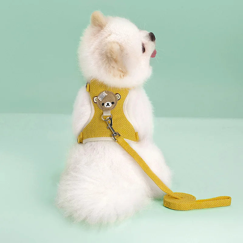 Cute Pet Harness Leash Set for Small Mid Dogs Cat