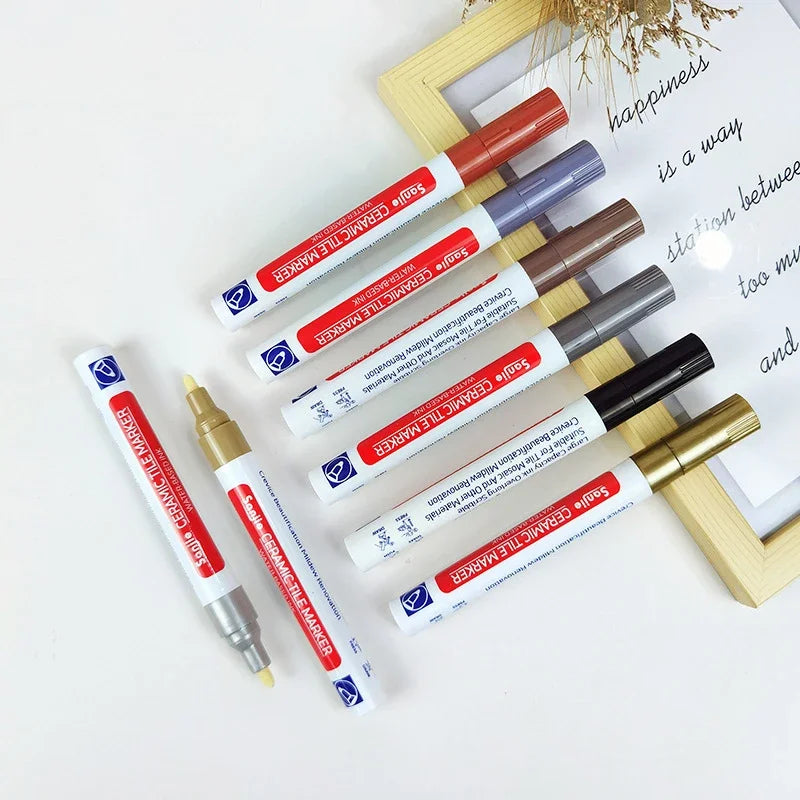 Ceramic tile floor gap color repair pen