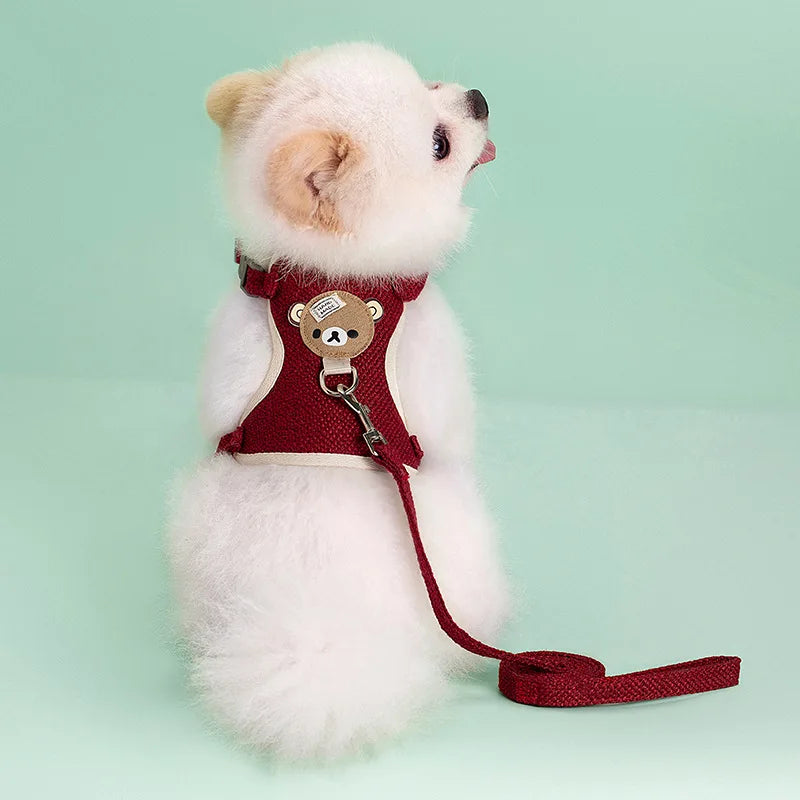Cute Pet Harness Leash Set for Small Mid Dogs Cat